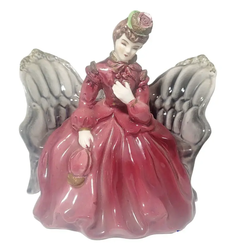 Vintage Thames Japan Porcelain Figurine Victorian Lady Sitting on Tufted Sofa