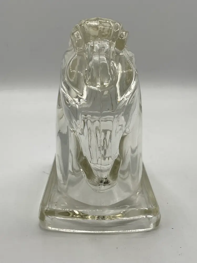 Federal Clear Glass Horse Head Candy Container/Bookend 1950’s