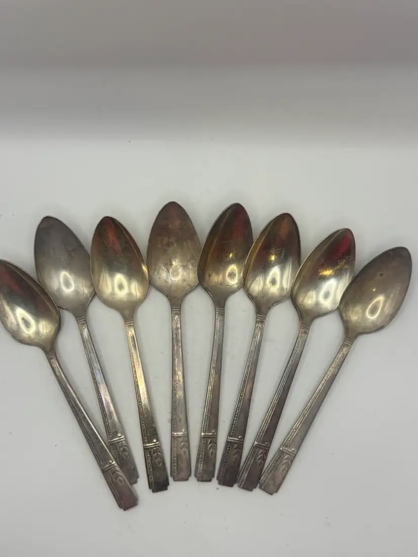 Lot Of 8 Vintage Silver Plate Teaspoons 8”