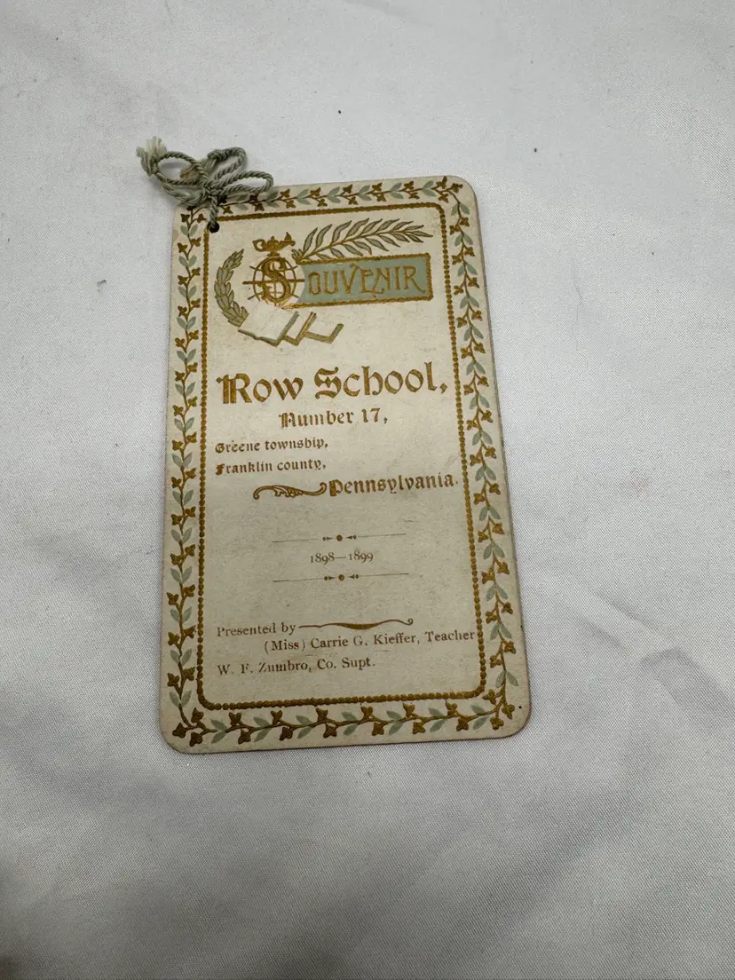 Antique school roster 1898