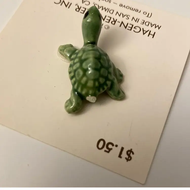 1989 Set If 2 Hagen Renaker - Miniature Turtle And Piglet - As Is