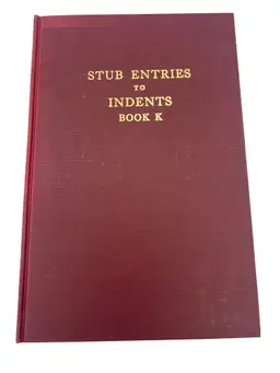Stub Entries To Indents Book K Claims Against South Carolina Revolutionary War