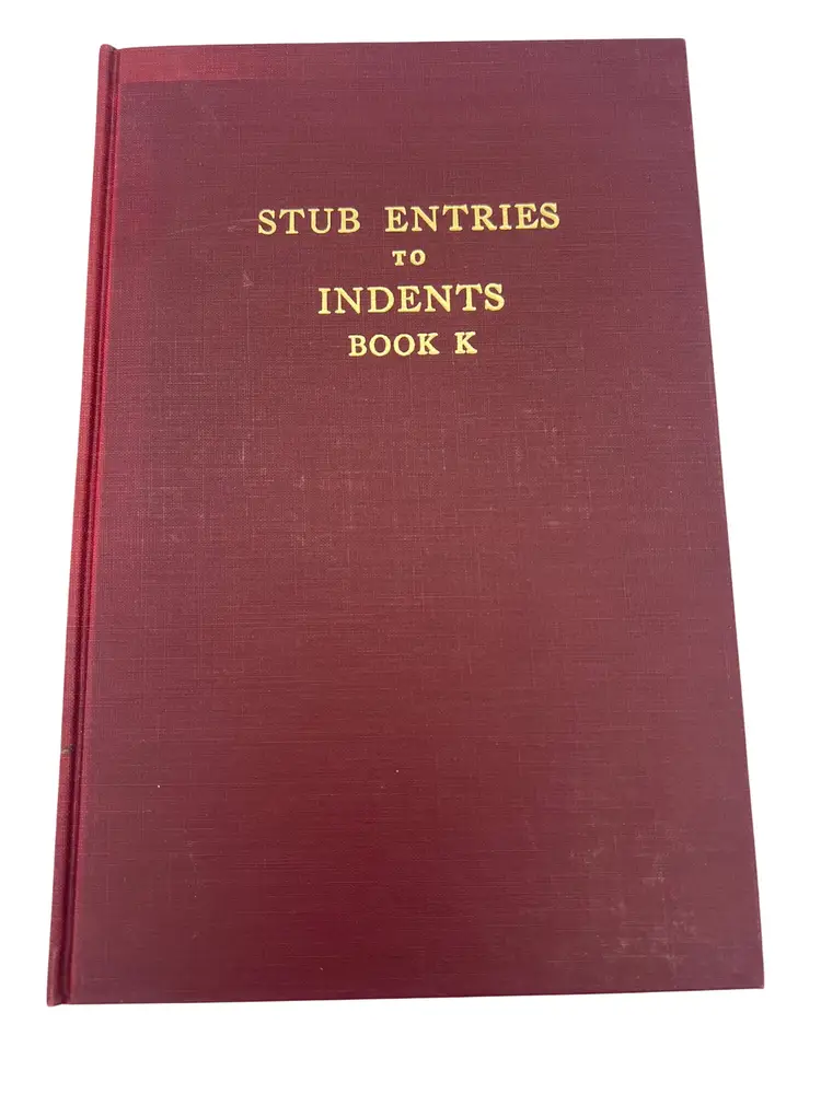 Stub Entries To Indents Book K Claims Against South Carolina Revolutionary War