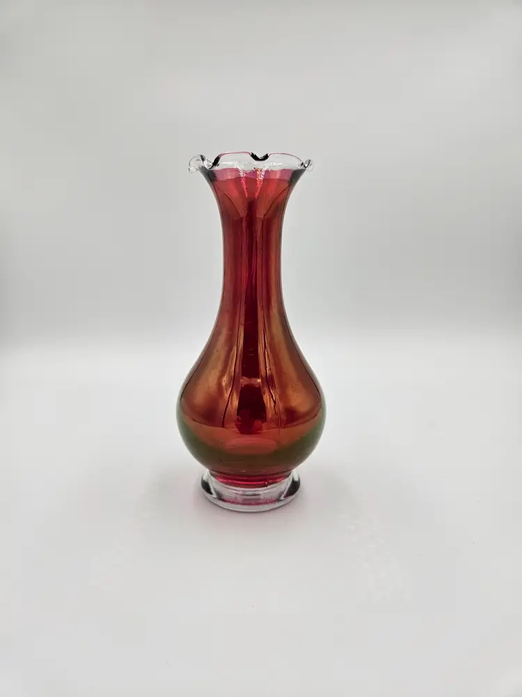 #TR53 Westmoreland Red Iridescent Vase