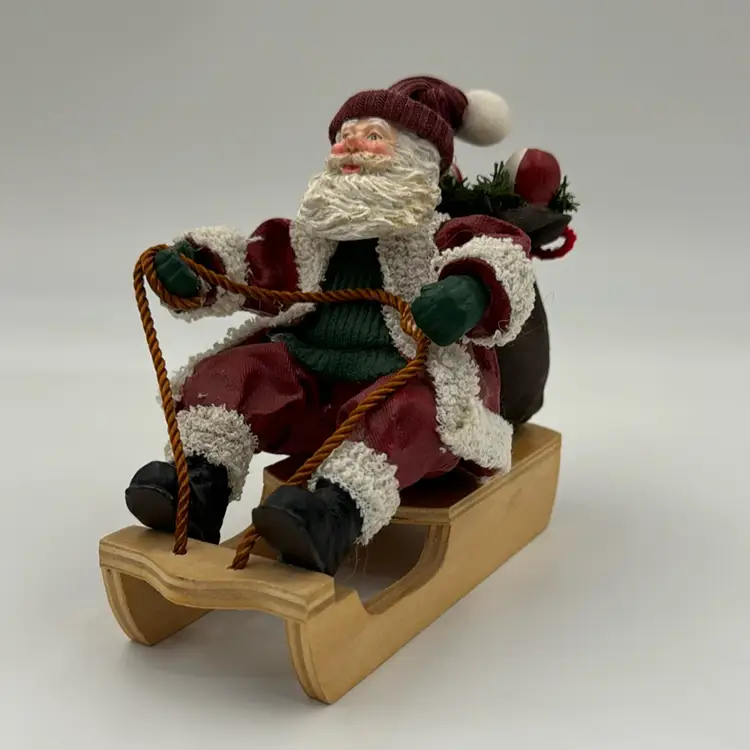 Vintage Santa On A Sled So Adorable