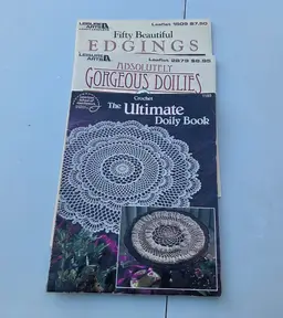 Three Crochet Books -- Two Doilies, One Edgings