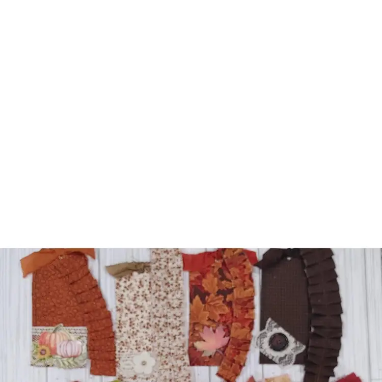 Autumn Tag With Matching Fabric Ruffle