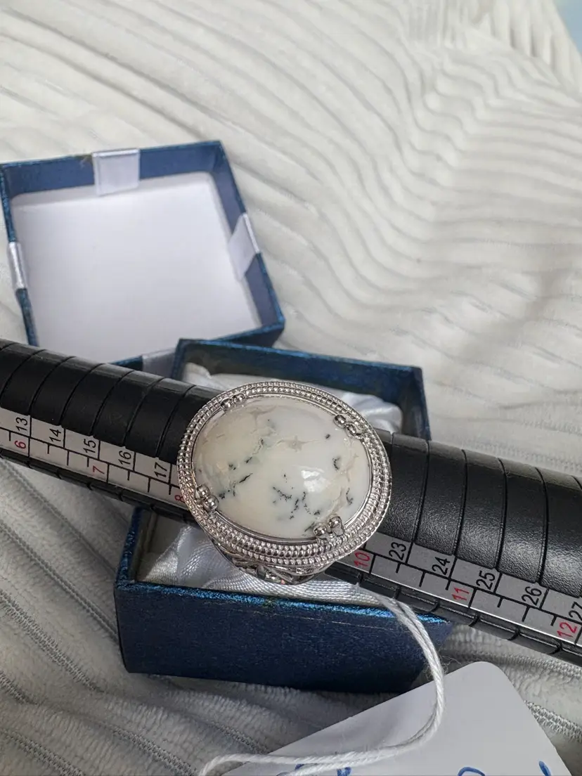 Sterling Silver Dendrite Opal Ring. New. Size 9