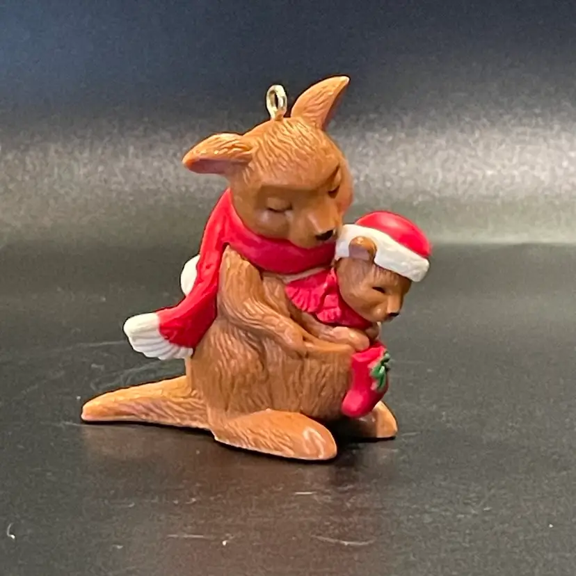 Avon Kangaroo Joey Mom Baby Christmas Ornament Vintage Australia Animal