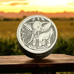 Sulitan 1979 Solid Pewter Pill Box Carved Elephant 1 1/4”x3/4”