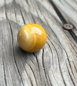 Vintage Orange Calcite Marble Sphere Ball 3/4 inch