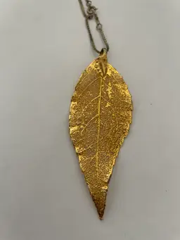 Vintage Gold Dipped Leaf Necklace