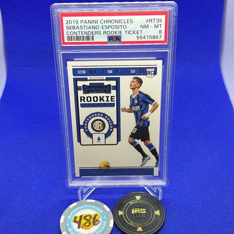 Sebastiano Esposito 2019 Panini Chronicles Rookie Ticket PSA 8