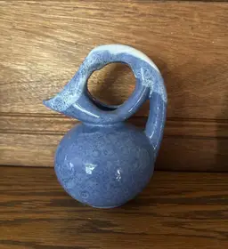 1940s 50s Surreal Dryden Pottery Twist, Swirl Pitcher Bud Vase