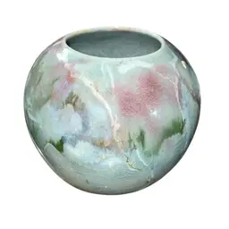 J.H. Signed Celadon Glaze Pottery Vase