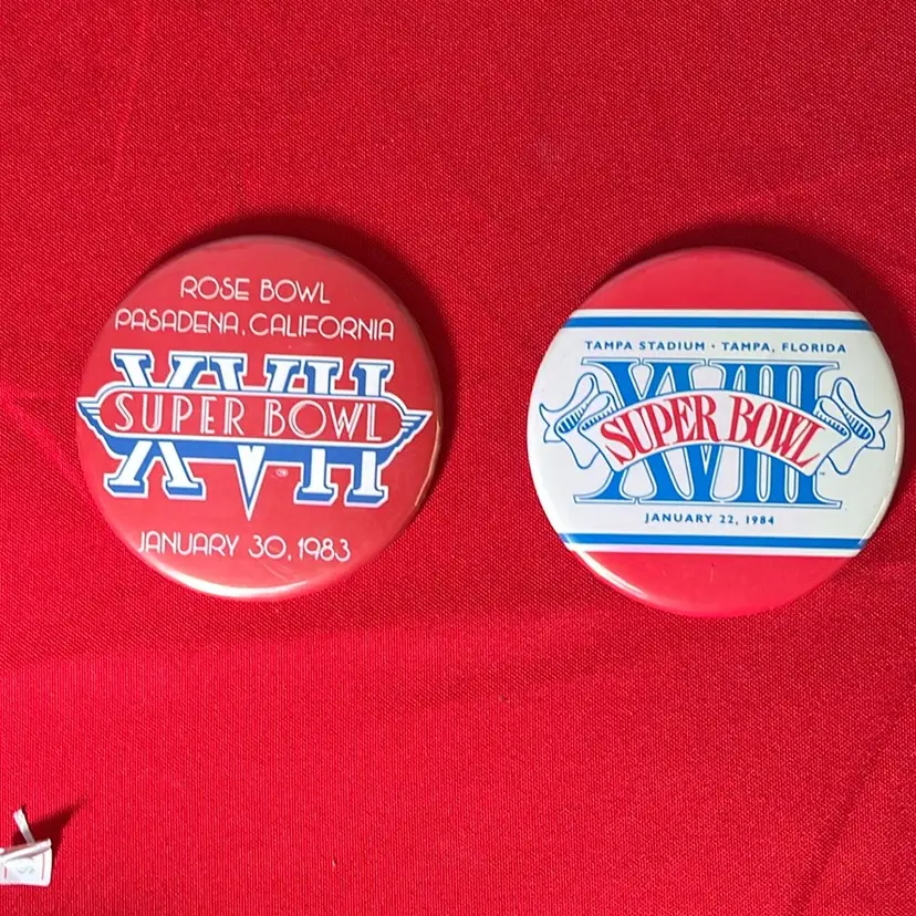 Pair of Vintage Super Bowl Buttons