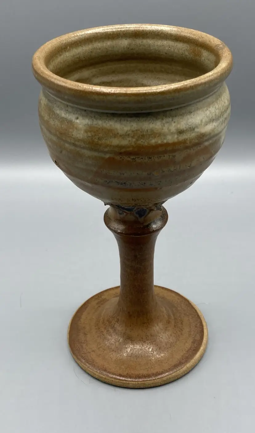 Ceramic Pottery Wine Goblet / Grail / Chalice - Vintage