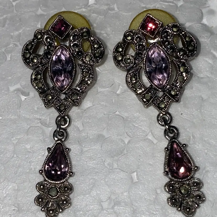 Vintage Rhinestone Dangle Earrings