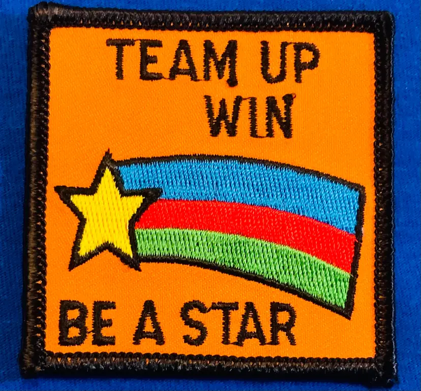 Vintage Scouting Fun Patch : Team Up Win Be A Star