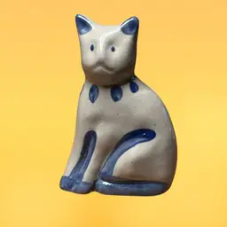 04. Beaumont Brothers Pottery Salt Glaze Cat Figurine