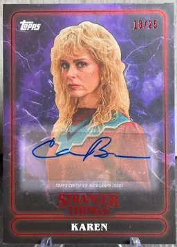 2025 Topps Stranger Things Cara Buono as Karen Auto Purple #/25