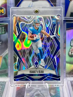 Isaac TeSlaa 2025 Phoenix Rookie RC Silver Seismic Lava Prizm SP Detroit Lions