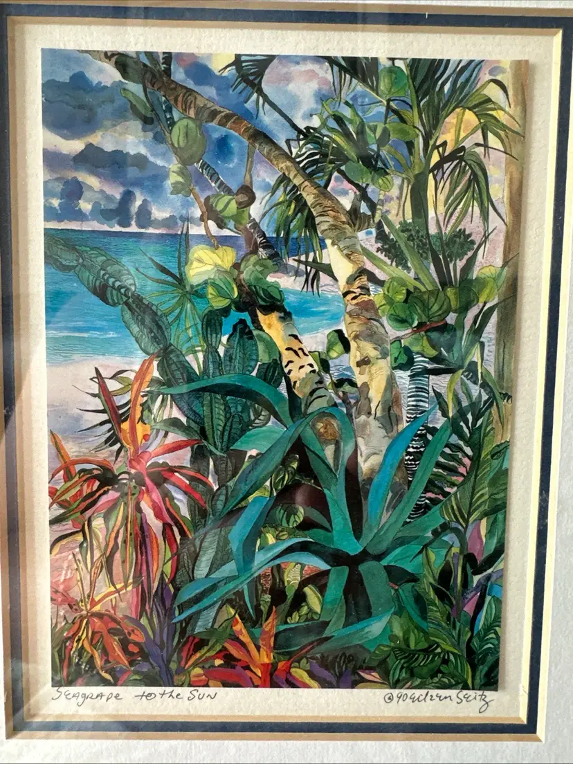 Eileen Seitz, Coconut Grove, Florida, Seagrape To The Sun 10x12” Artist Signed