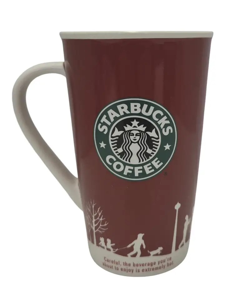 Starbucks Holiday 2006 Christmas 16 oz Tall Classic Logo Mermaid Mug Cup Red