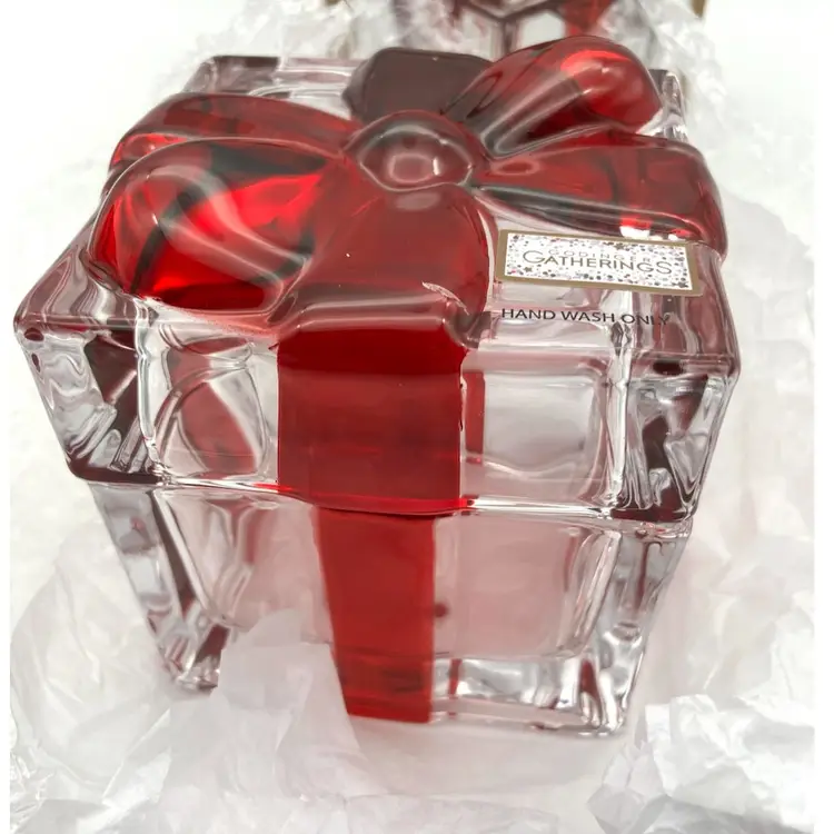 BIN - Godinger Shannon Crystal Gift Box Red Bow Trinket Box New In Box