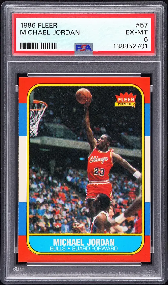 1986-87 Fleer MICHAEL JORDAN #57 RC Rookie PSA 6 EX-MINT