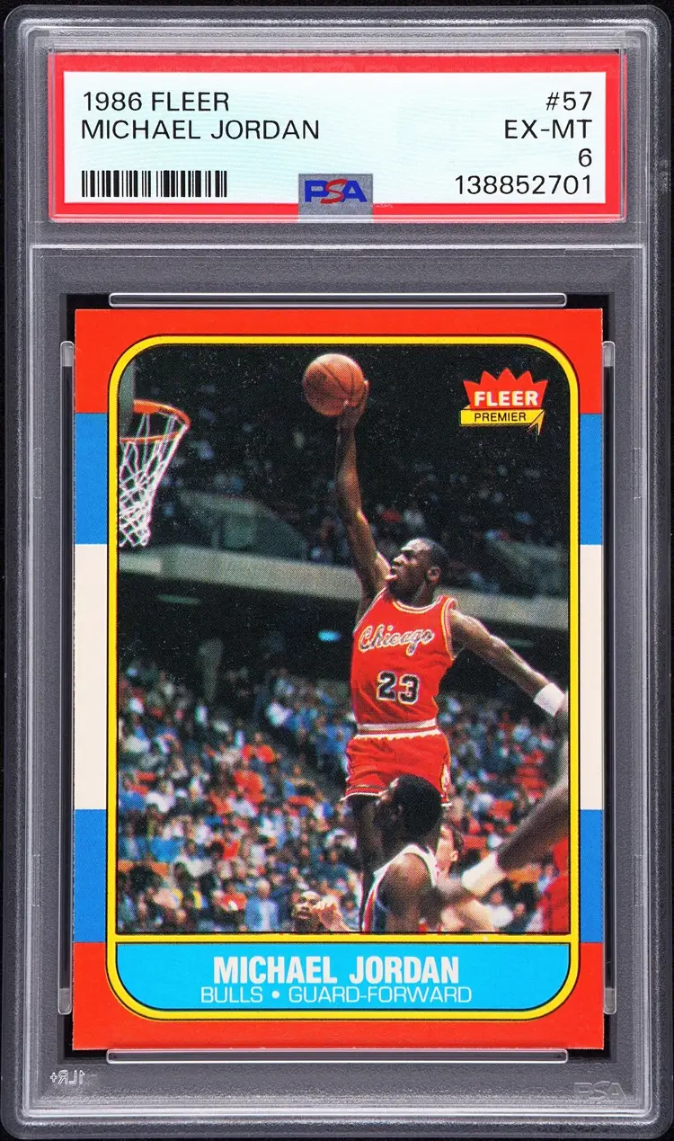 1986-87 Fleer MICHAEL JORDAN #57 RC Rookie PSA 6 EX-MINT