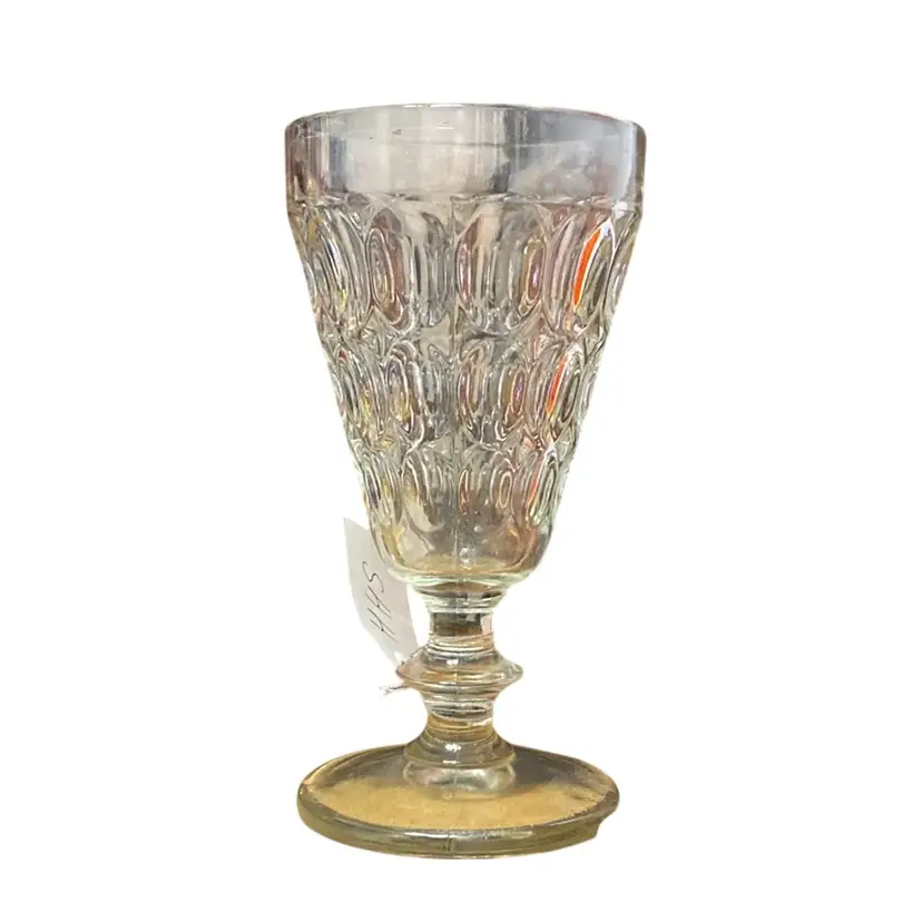 #1305 LE Smith Clear thumb Print Goblet Single