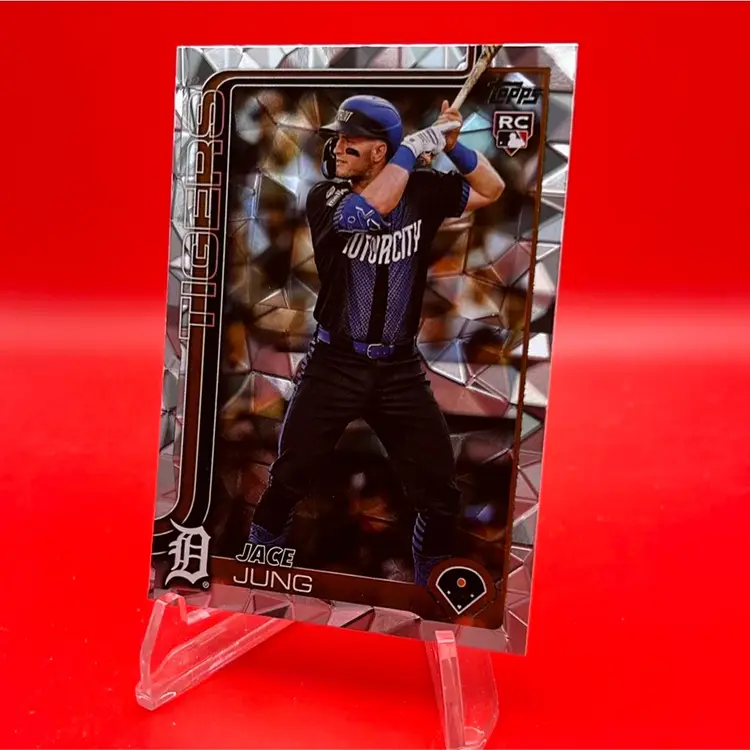 Jace Jung 2025 Topps Series 1 RC Diamanté Foil Detroit Tigers