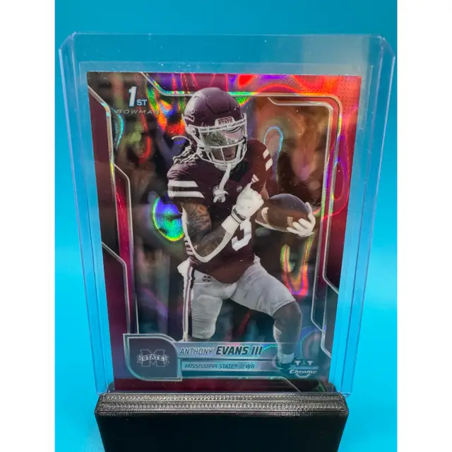 Anthony Evans III 1st Bowman Chrome U Pink Lava Refractor Mississippi State Bulldogs