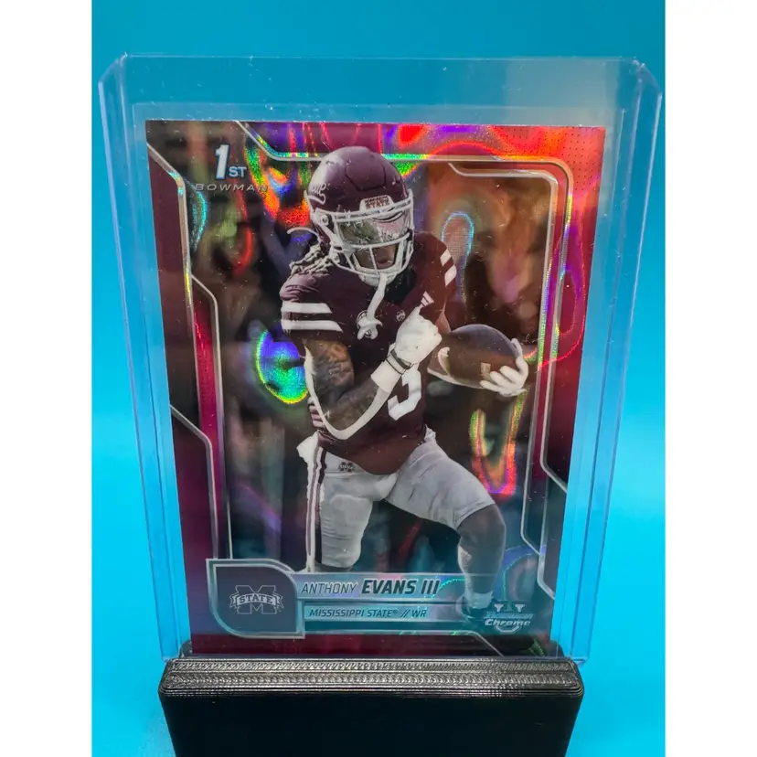 Anthony Evans III 1st Bowman Chrome U Pink Lava Refractor Mississippi State Bulldogs