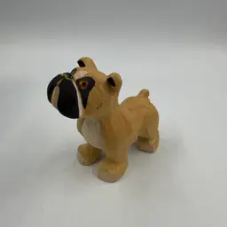 Vintage Artesania Bulldog Handmade Pottery Painted Eyes