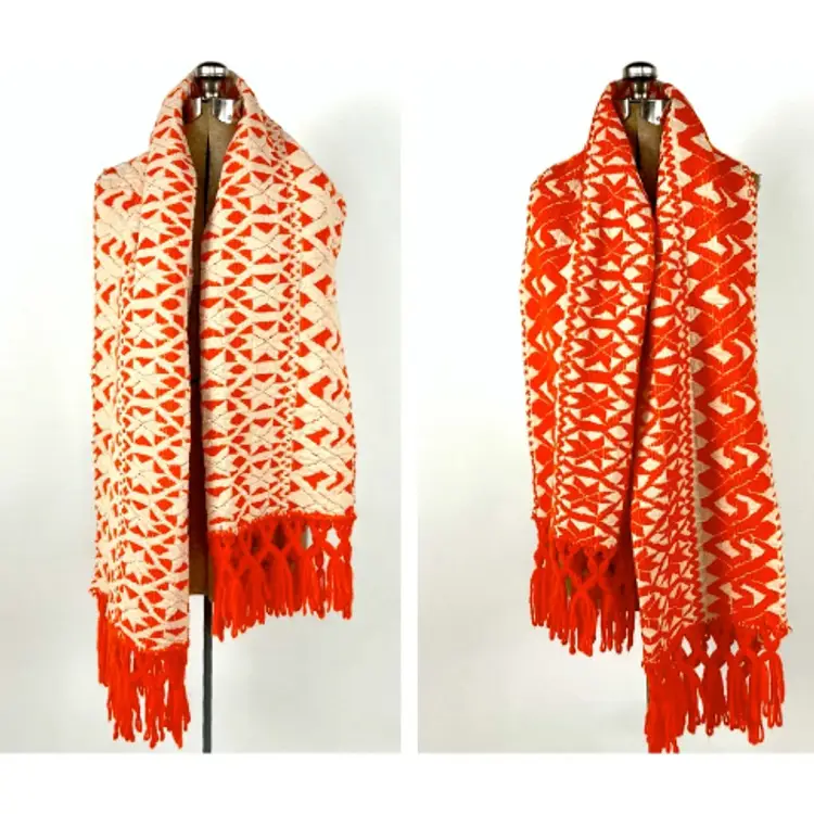orange cream long scarf