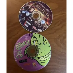 2 PC Demo Game Discs 2000/2003 The Grinch The Lord Of The Rings