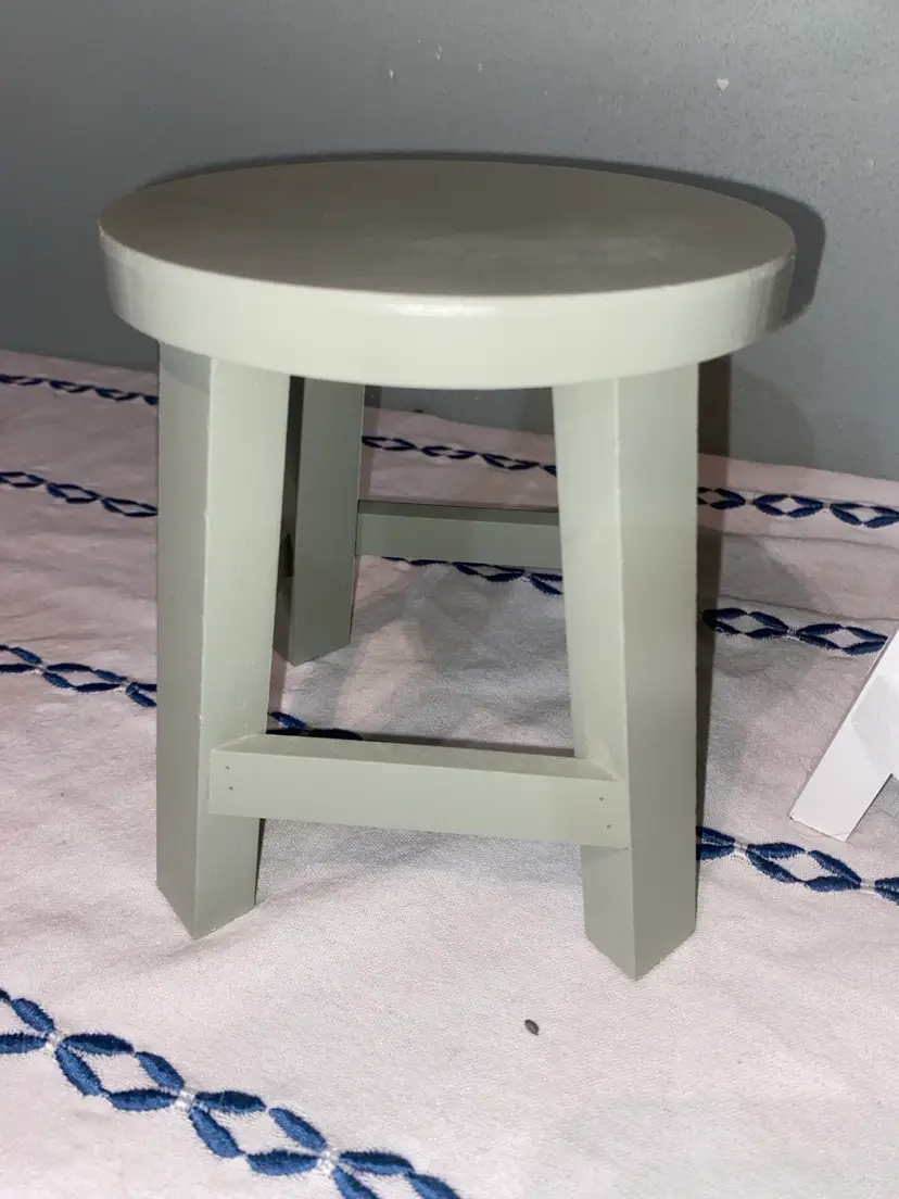 wooden stool olive color