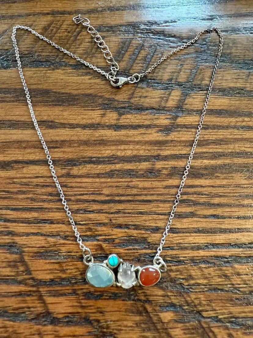 Noonday Collection Semiprecious Stones 925 Sterling Necklace