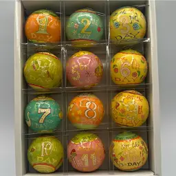 The Land of Nod 12 Days of Christmas Ornaments Hand Painted EUC