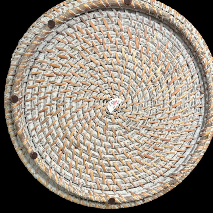 Woven Rattan Decorative Tray-12" Diameter