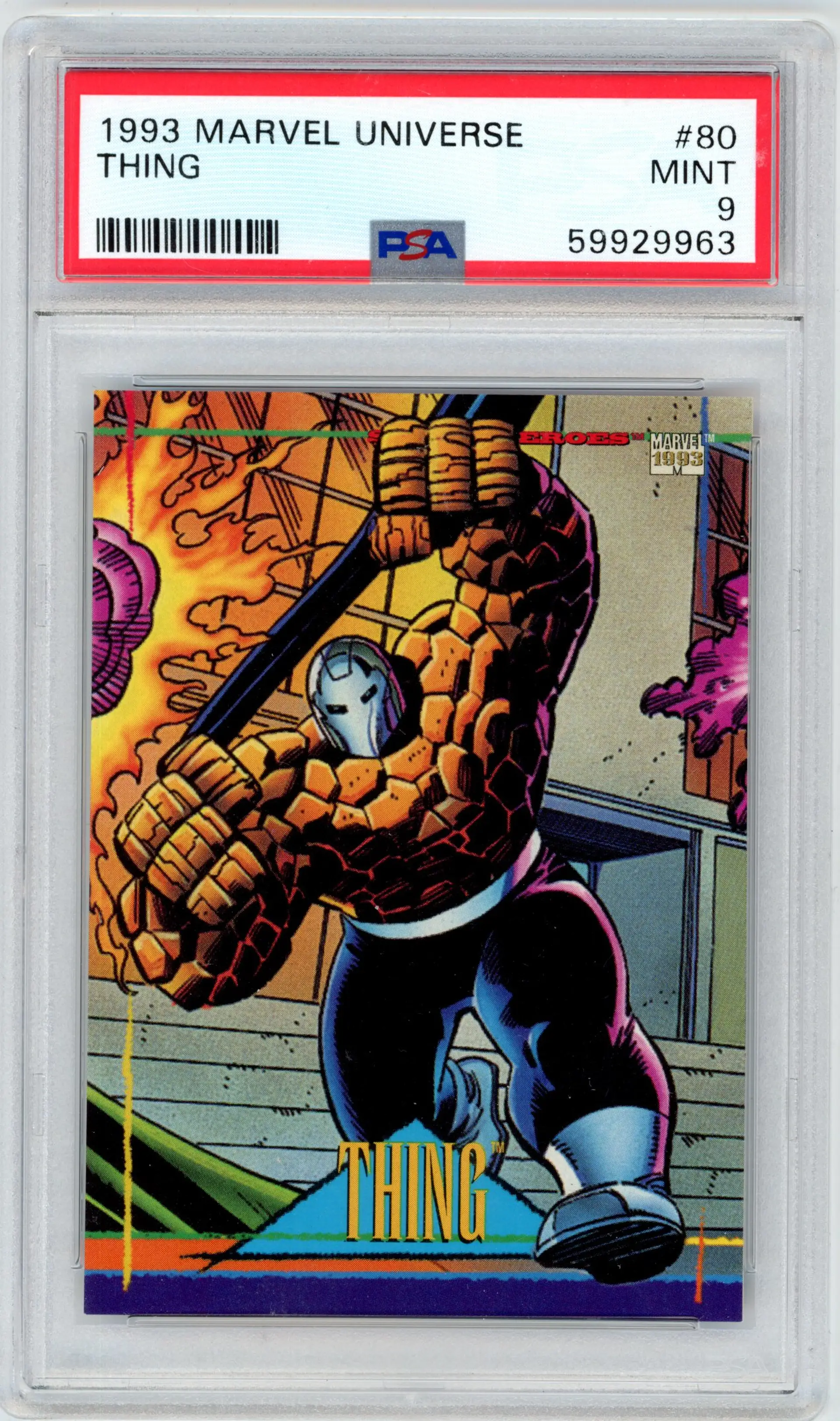 1993 Marvel Universe THING #80 PSA 9 MINT