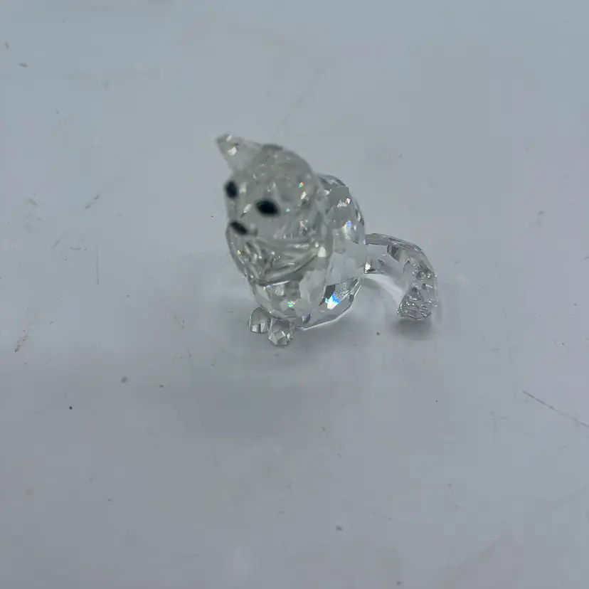 Swarovski Crystal Cat with Black Eyes Figurine Retired