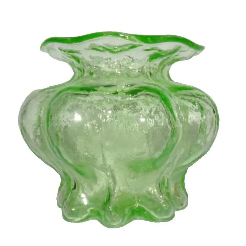 Consolidated Glass Uranium Glass Emerald Green Catalonian Violet Vase 1171, RARE