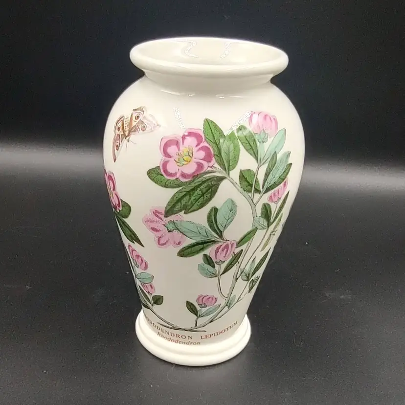 Vtg Portmeirion Botanic Garden Rhododendron Lepidotum Porcelain Vase