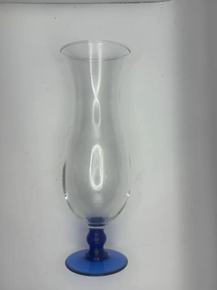 Cobalt Blue Base Hurricane Glass 10”