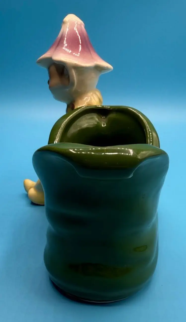 Shawnee Elf Pixie On a Green Shoe Planter MCM