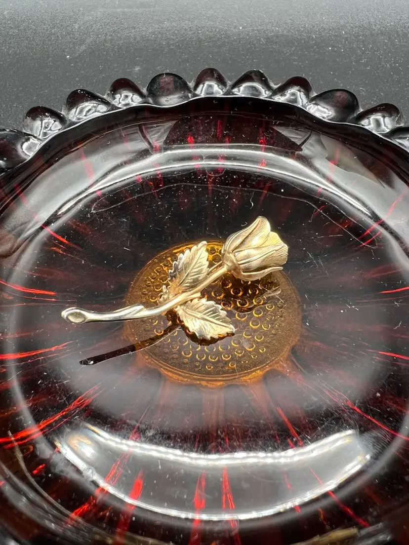 Golden Rose Brooch Not Marked