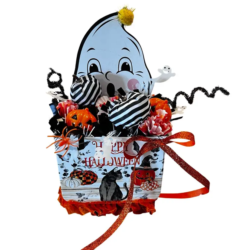Made by me Drnksuzy Original Kitschy Halloween Ghost Assemblage home decor
